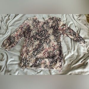 Like New DANA BUCHMAN pullover sweater with back zipper